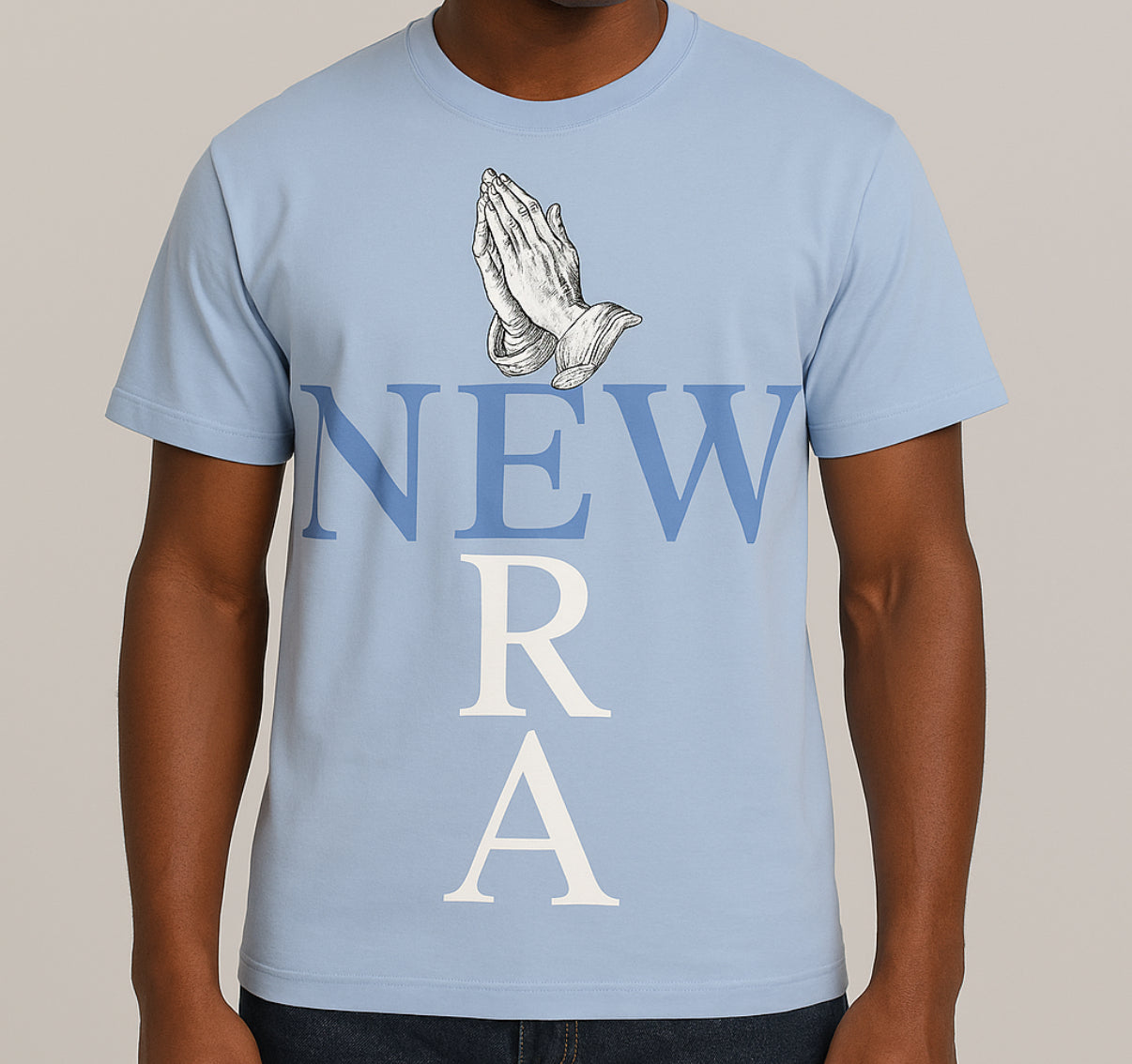 NewERA Collection: Light blue cross T-Shirt