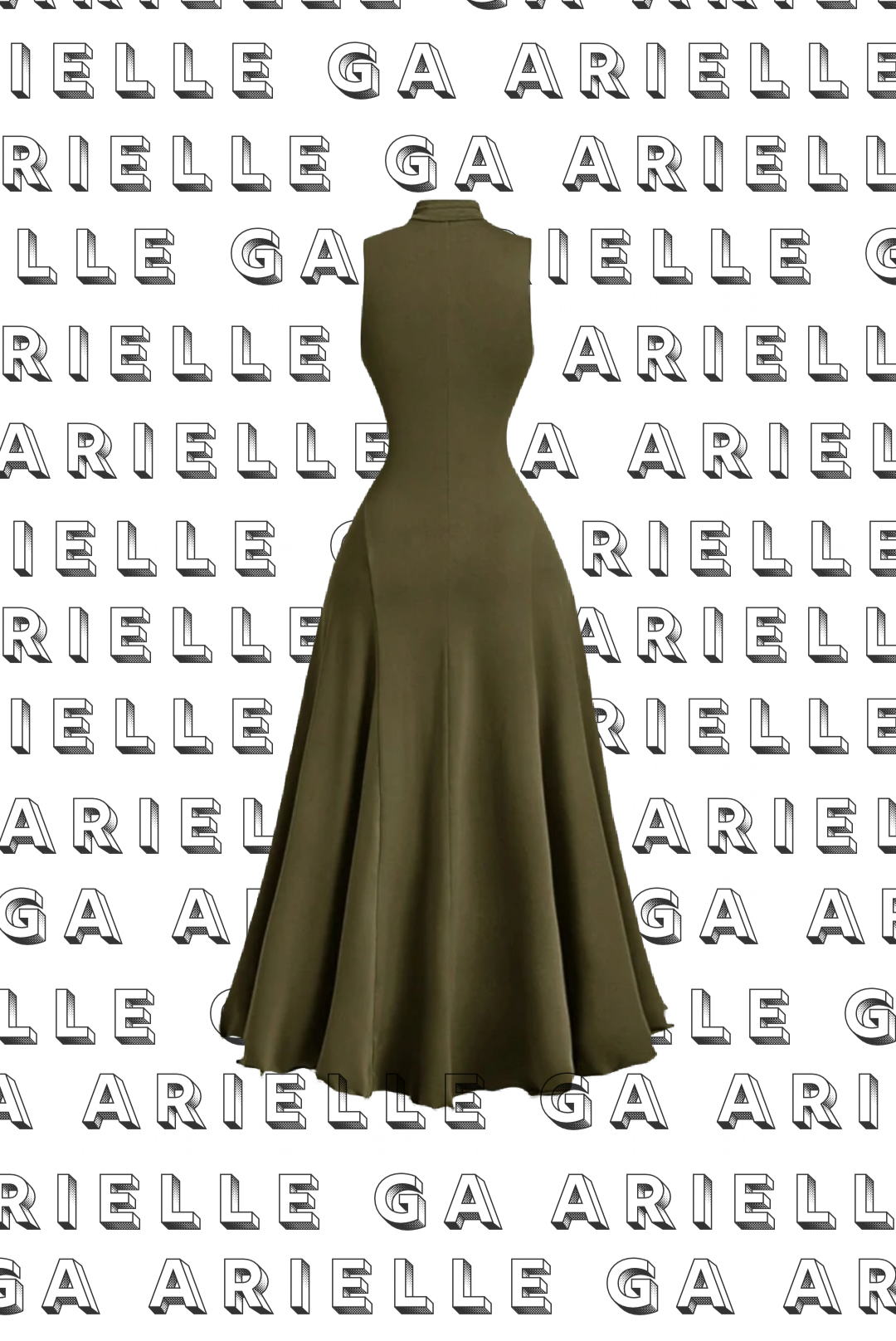 Mary M: Olive Green Maxi Flowy Dress