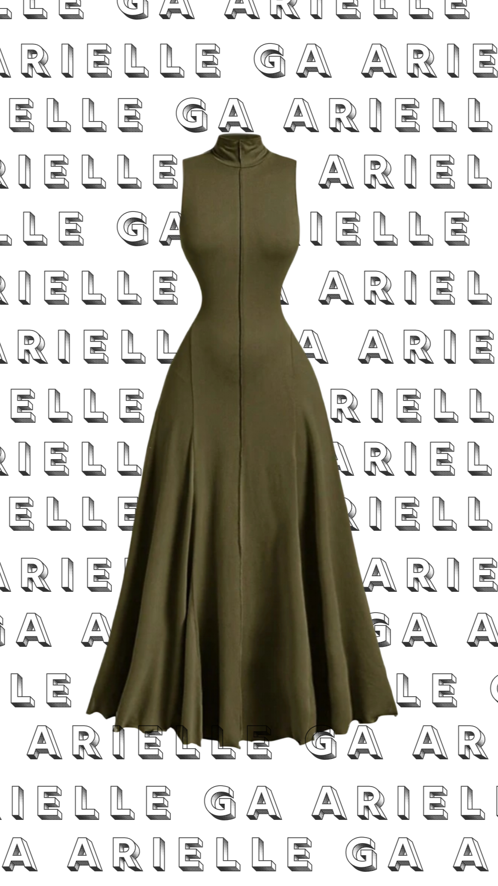 Mary M: Olive Green Maxi Flowy Dress